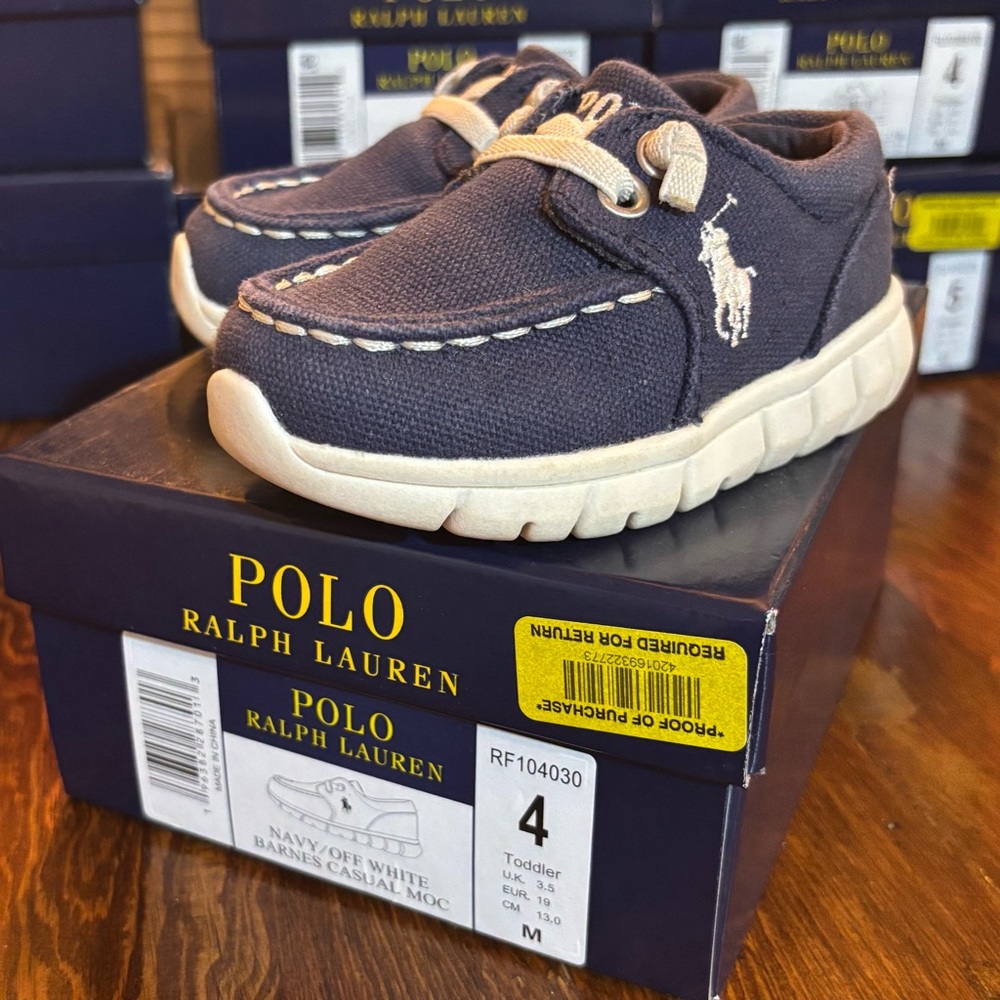 Polo by Ralph Lauren Navy/ White Barnes Casual Moc